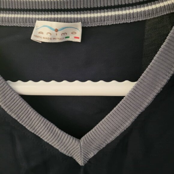 Animo Solima Women's Pullover Sweater. Dark Blue /Contrasting Trim. Size US XL. - Picture 3 of 7